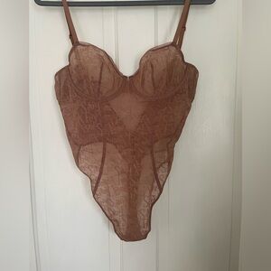 Savage X Fenty Nude Logo Thong Bodysuit